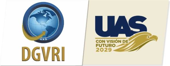 Logos de la DGVRI y de la Universidad Autónoma de Sinaloa con Visión de Futuro 2029.<br />
